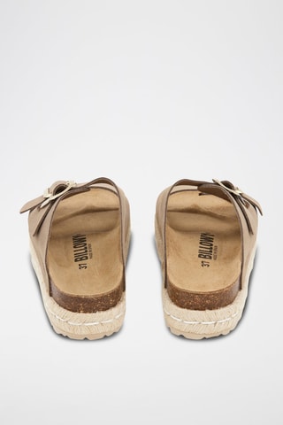 Mules plateformes en nubuck - Beige
