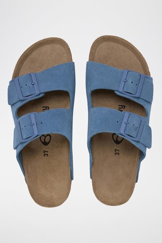 Mules en cuir - Bleu