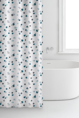 Cortina de ducha - 180 x 200 cm - Blanco y azul