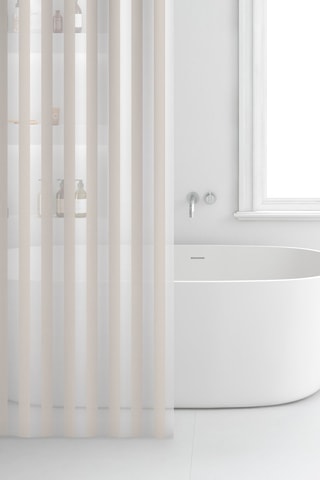 Cortina de ducha - 180 x 200 cm - Beige y blanco