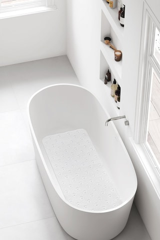 Alfombra de baño antideslizante -45 x 91 cm - Blanco