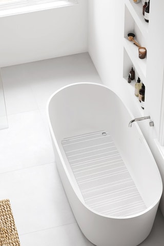 Alfombra de baño antideslizante - 86 x 33 cm - Blanco