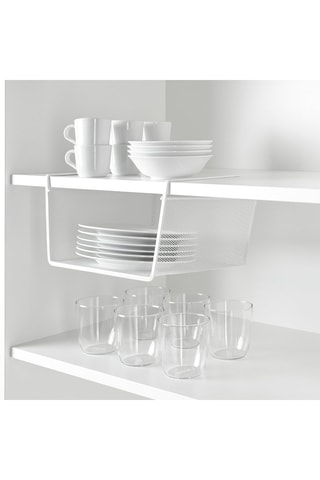 Cesta para colgar en estantería - 30 x 15 x 25 cm - Blanco