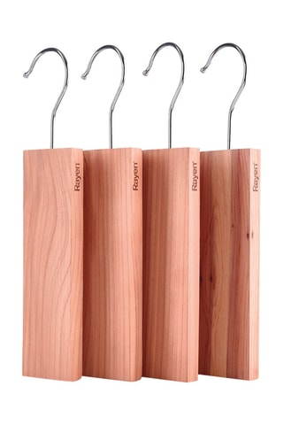 4 ganchos de madera de cedro - Natural