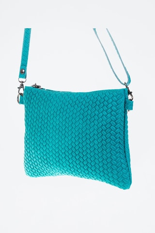 Sac bandoulière tressé en nubuck Oleggio - Turquoise