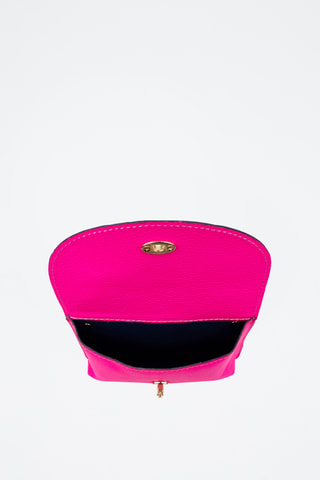 Leren Clutch - Fuchsia