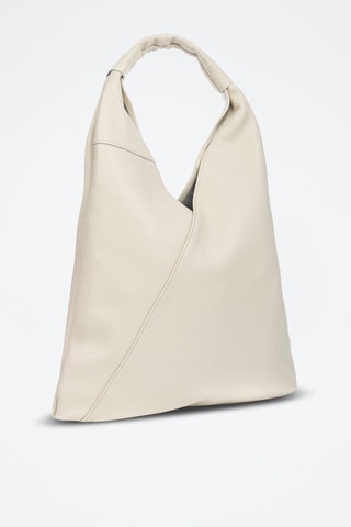 Sac porté épaule en cuir Agnana - Beige et doré
