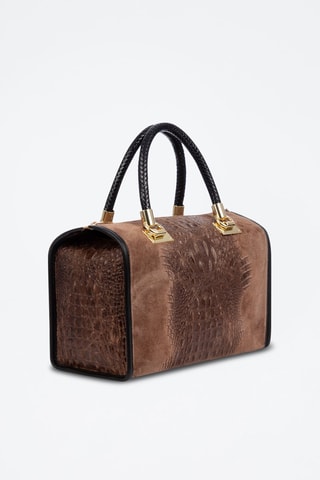 Sac bowling en cuir Anacapri - Marron