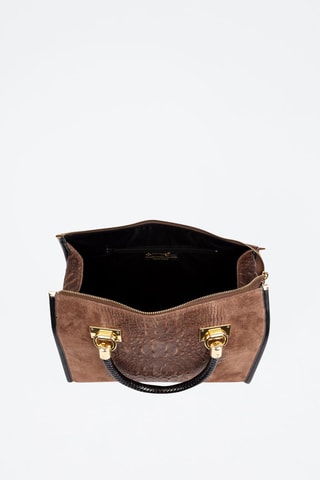 Sac bowling en cuir Anacapri - Marron