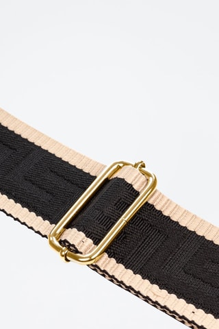Bandoulière en cuir - Beige et noir