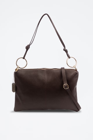 Sac porté épaule en cuir Bellusco - Marron