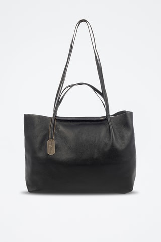 Sac porté épaule en cuir Battaglia - Noir