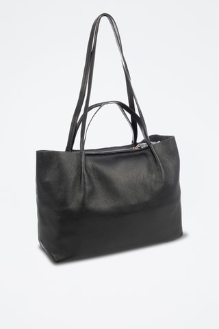 Sac porté épaule en cuir Battaglia - Noir