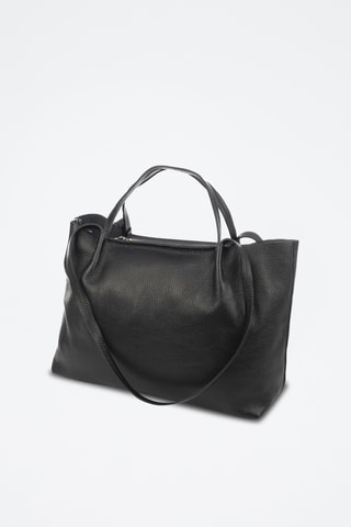 Sac porté épaule en cuir Battaglia - Noir
