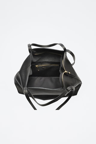 Sac porté épaule en cuir Battaglia - Noir