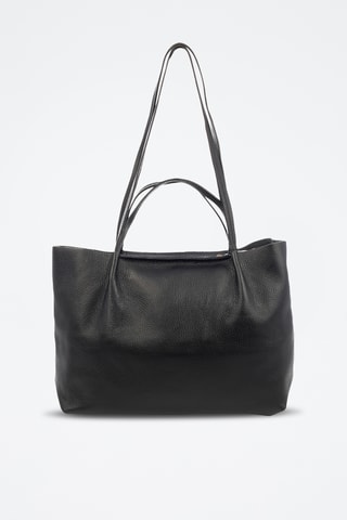Sac porté épaule en cuir Battaglia - Noir