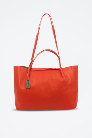 Sac porté épaule en cuir Battaglia - Rouge