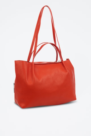 Sac porté épaule en cuir Battaglia - Rouge