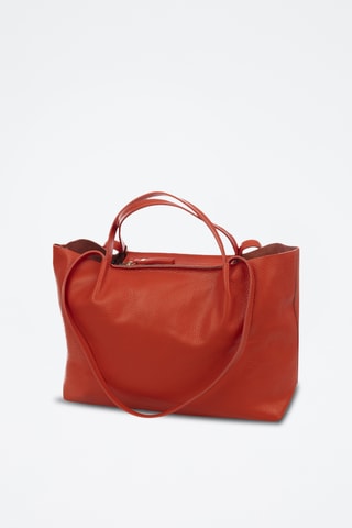 Sac porté épaule en cuir Battaglia - Rouge