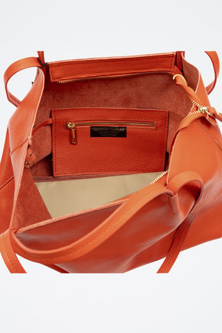 Sac porté épaule en cuir Battaglia - Rouge