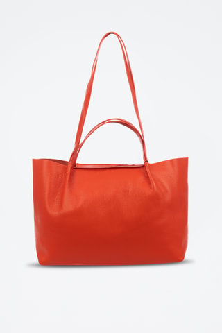Sac porté épaule en cuir Battaglia - Rouge