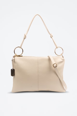 Sac porté épaule en cuir Bellusco - Beige