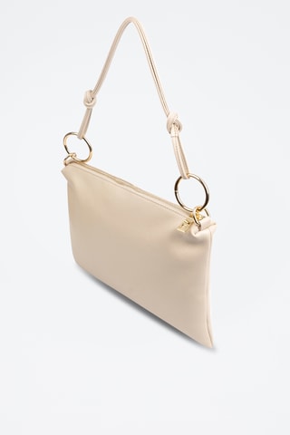 Sac porté épaule en cuir Bellusco - Beige