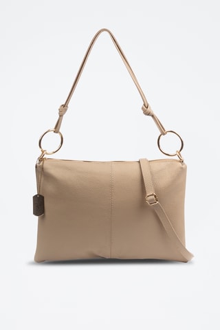 Sac porté épaule en cuir Bellusco - Taupe