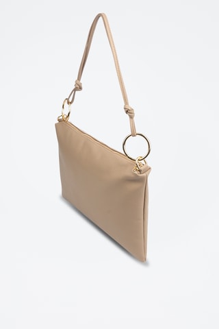 Sac porté épaule en cuir Bellusco - Taupe