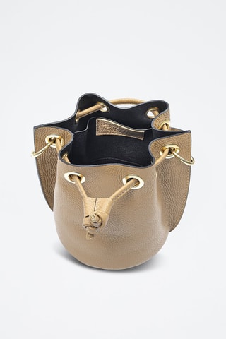 Sac seau en cuir - Taupe