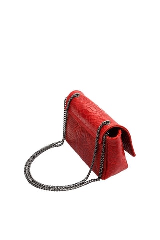 Sac porté-épaule en cuir Dalida - Noir et rouge