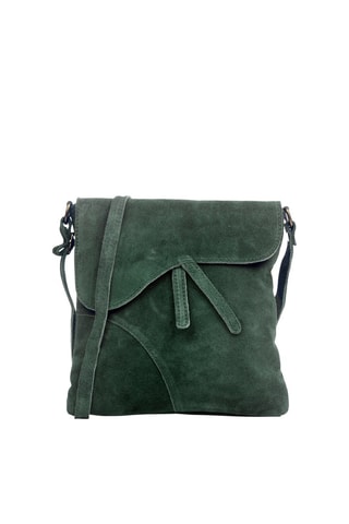 Nubuck Schoudertas Kaki - Groen en goudkleurig