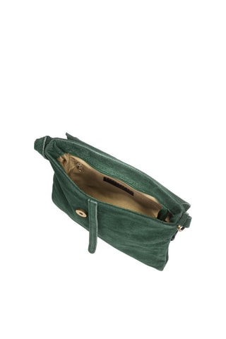 Nubuck Schoudertas Kaki - Groen en goudkleurig