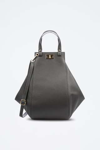 Sac porté épaule en cuir Giusta - Gris