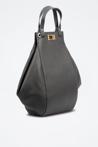 Sac porté épaule en cuir Giusta - Gris
