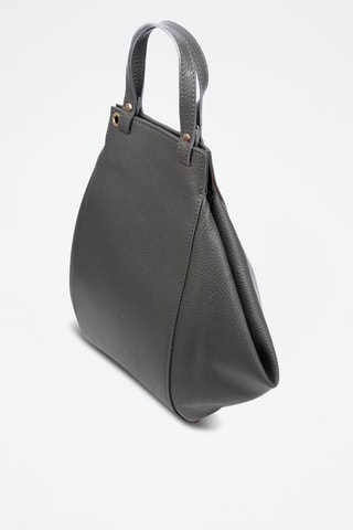 Sac porté épaule en cuir Giusta - Gris