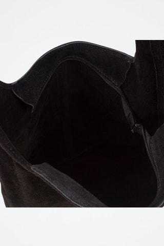 Sac porté épaule en nubuck - Doré et noir