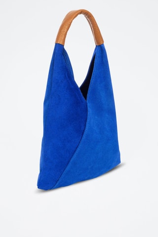 Cabas en nubuck Aviano - Bleu et marron