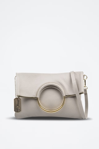 Sac bandoulière en cuir Bertinoro - Gris clair