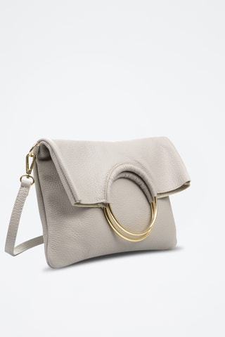 Sac bandoulière en cuir Bertinoro - Gris clair