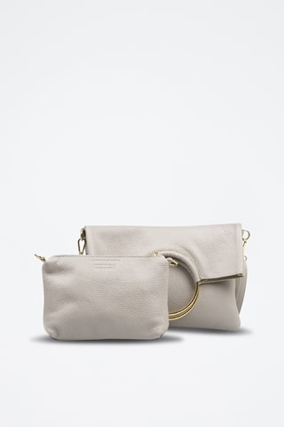Sac bandoulière en cuir Bertinoro - Gris clair