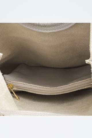 Sac bandoulière en cuir Bertinoro - Gris clair