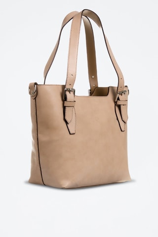 Leren Shopper Taupe - Grijs