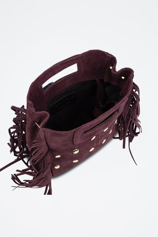 Nubuck Handtas - Donkerrood
