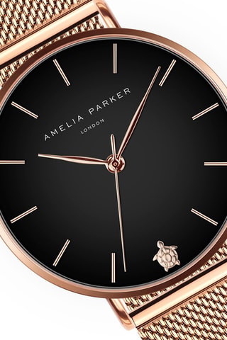 Estuche reloj de cuarzo y correa de acero Midnight Moon