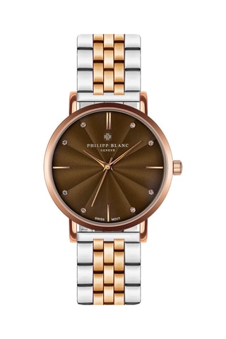 Reloj de cuarzo de acero inoxidable - Plateado y rosa dorado