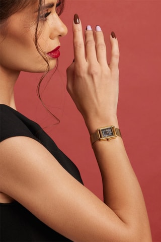 Reloj de cuarzo de acero Clare - Dorado 