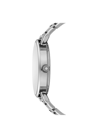 Reloj de cuarzo de acero - Plateado y marrón