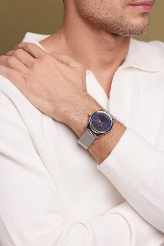 Reloj de cuarzo de acero - Plateado