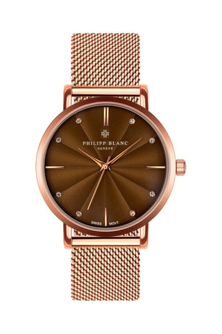 Reloj de cuarzo de acero - Rosa dorado